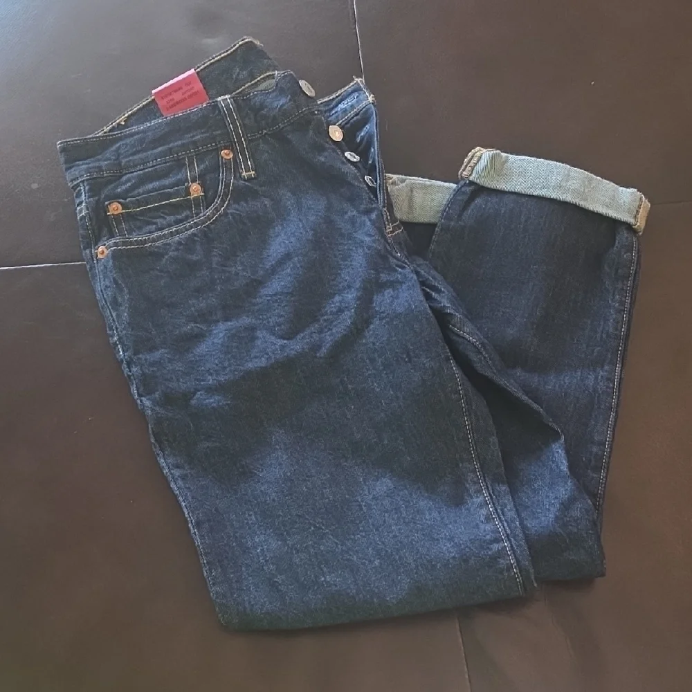 New Levi's 501CT Women Straight Jeans in Dark Blue - Picture 2 of 2